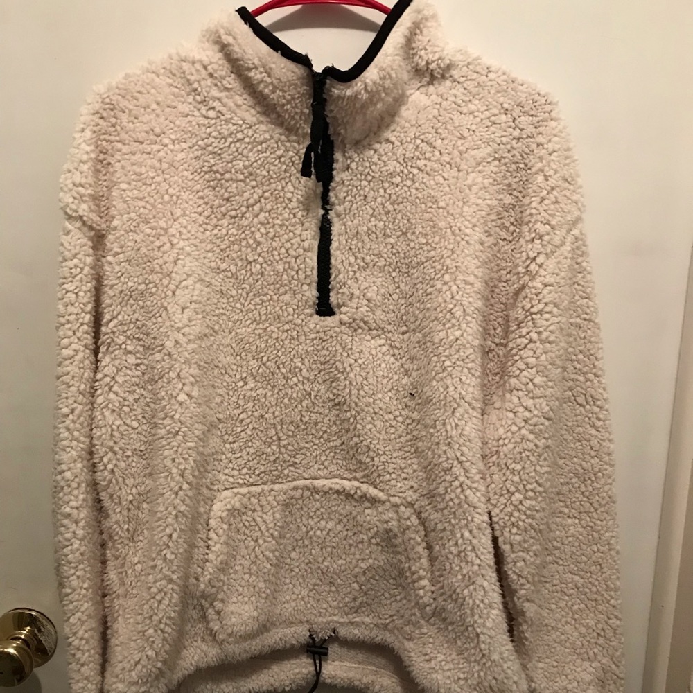 White fleece jacket